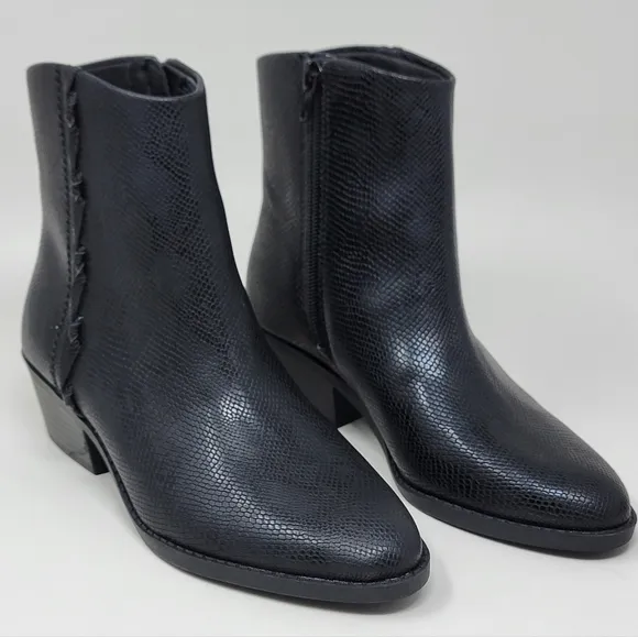 Lucky Brand Women's Fakelle Black Ankle Boots Side Zip Size 5.5 New