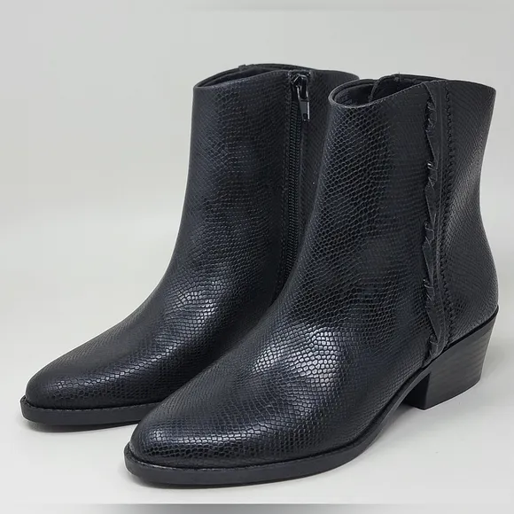 Lucky Brand Women's Fakelle Black Ankle Boots Side Zip Size 5.5 New