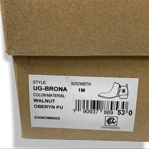Lucky Brand Girls UG-BRONA Walnut Ankle Boots size 1 Kids