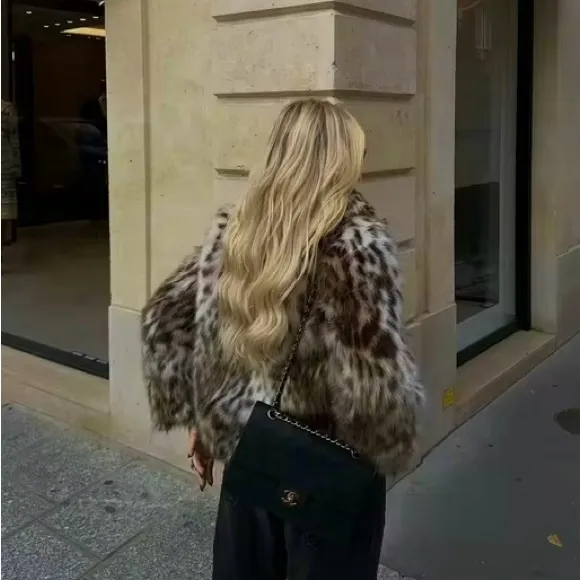 Luxe Faux Fur Leopard Print Coat