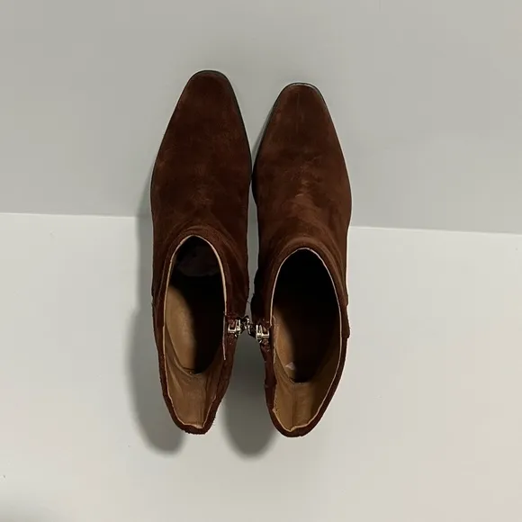 Madewell The Ardin Ankle Boot in Soft Mahogany Leather Suede size 6 comfortable