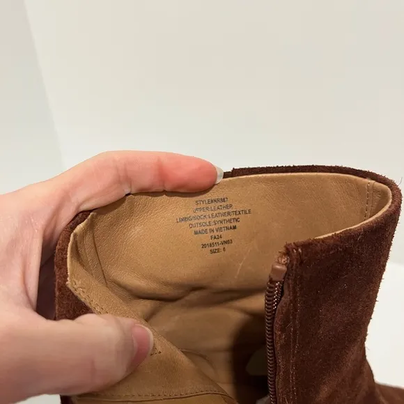 Madewell The Ardin Ankle Boot in Soft Mahogany Leather Suede size 6 comfortable