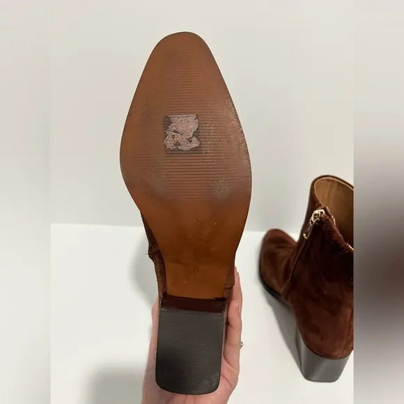 Madewell The Ardin Ankle Boot in Soft Mahogany Leather Suede size 6 comfortable