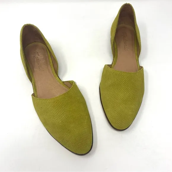 Madewell The Marisa D’Orsay Embossed Suede Flat - Size 7