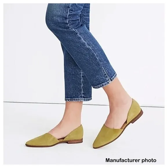 Madewell The Marisa D’Orsay Embossed Suede Flat - Size 7