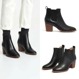 Madewell The Regan Women's Black Leather Ankle Boots Booties Size 9 Pull On
