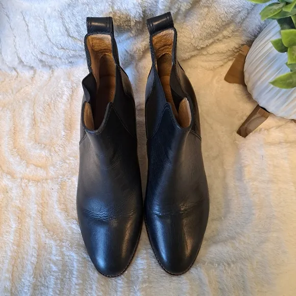Madewell The Regan Women's Black Leather Ankle Boots Booties Size 9 Pull On