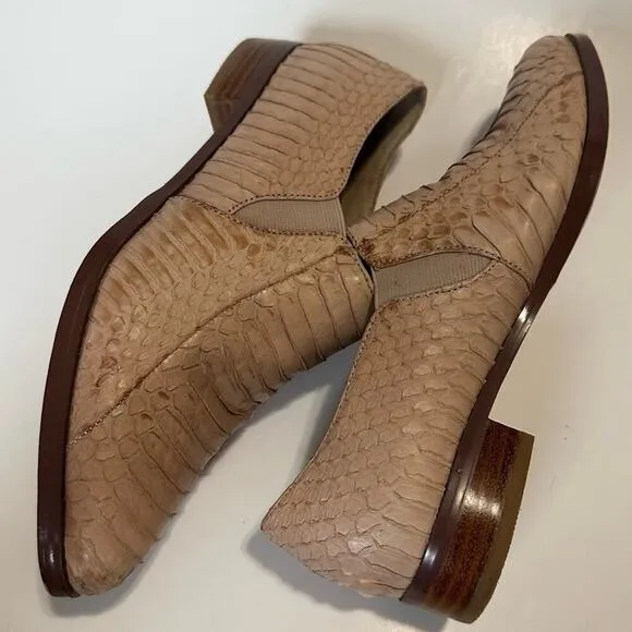 Maiden Lane Python Loafers Blush Leather Point Toe Shoes US 5