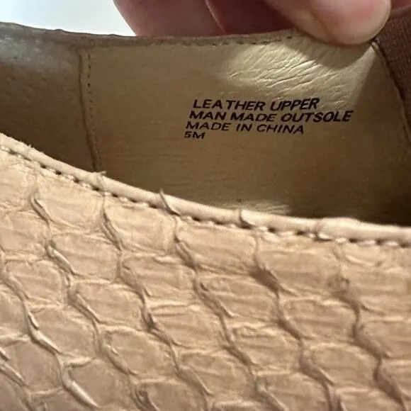 Maiden Lane Python Loafers Blush Leather Point Toe Shoes US 5