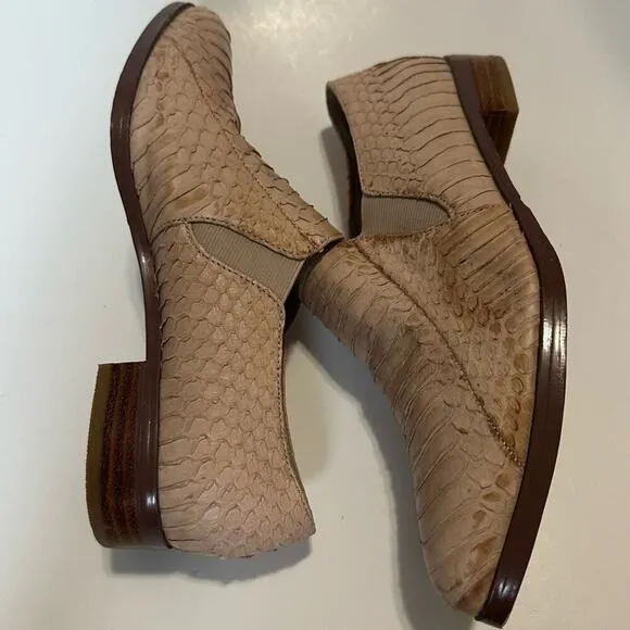 Maiden Lane Python Loafers Blush Leather Point Toe Shoes US 5