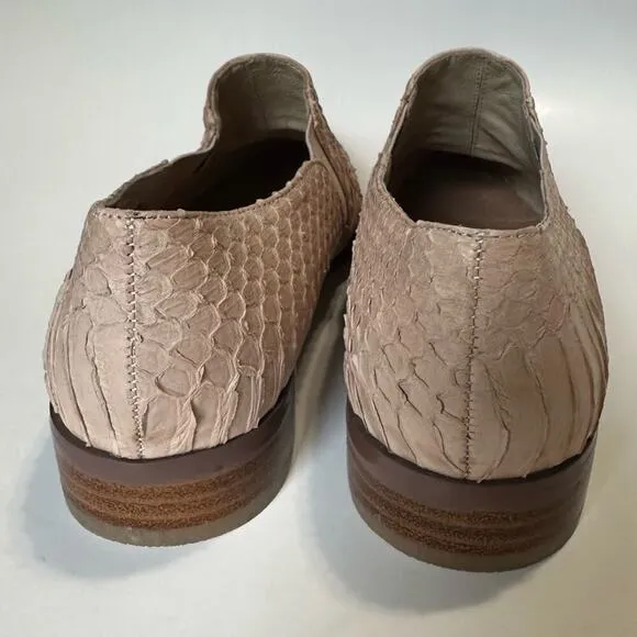 Maiden Lane Python Loafers Blush Leather Point Toe Shoes US 5
