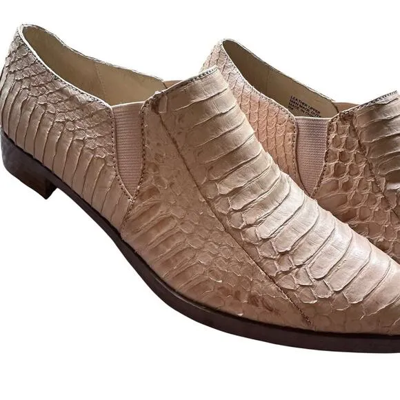 Maiden Lane Python Loafers Blush Leather Point Toe Shoes US 5