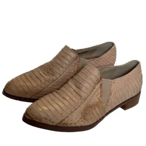 Maiden Lane Python Loafers Blush Leather Point Toe Shoes US 5