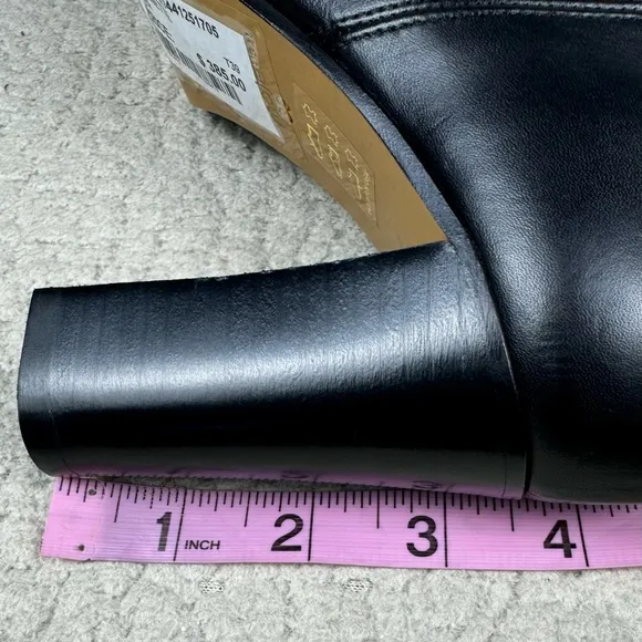 Maje Fanette Leather Block Heel Ankle Boots