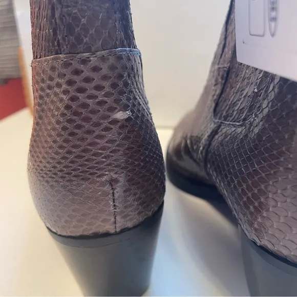 Maliparmi Size 36 Woman’s Lead grey Snakeskin pattern 2” heel Ankle Boots