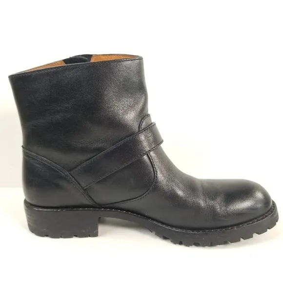 Marc By Marc Jacobs Women's Ankle Boots Black Leather Moto Biker US-7 EU-37