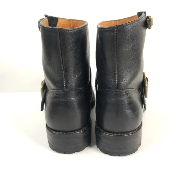 Marc By Marc Jacobs Women's Ankle Boots Black Leather Moto Biker US-7 EU-37
