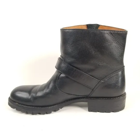 Marc By Marc Jacobs Women's Ankle Boots Black Leather Moto Biker US-7 EU-37
