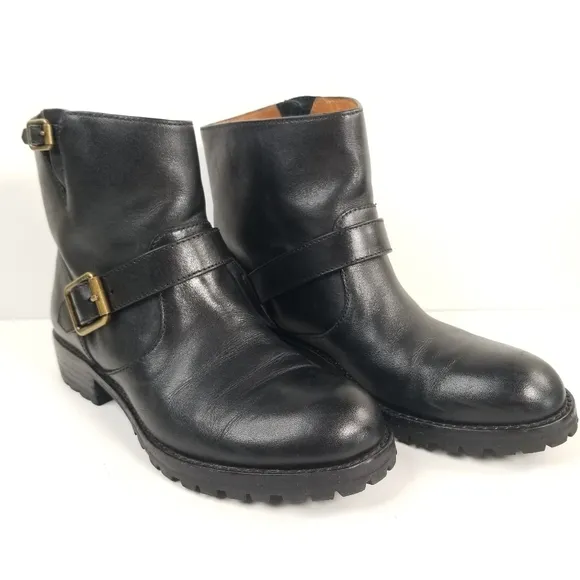 Marc By Marc Jacobs Women's Ankle Boots Black Leather Moto Biker US-7 EU-37
