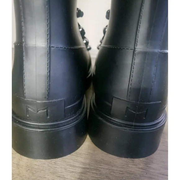 Marc Fisher Boots Women's 10M Black Combat LTD Freely Lace Up Faux Fur NEW