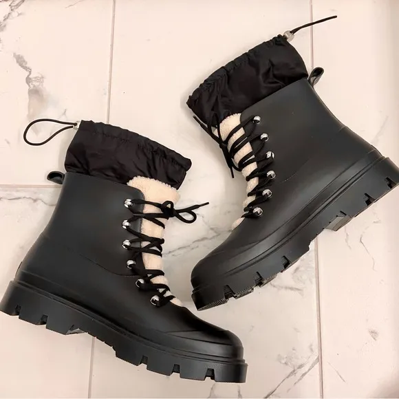 Marc Fisher Boots Womens 11 Freely Lug Sole Waterproof lSherpa Rubber Gorpcore