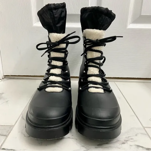 Marc Fisher Boots Womens 11 Freely Lug Sole Waterproof lSherpa Rubber Gorpcore