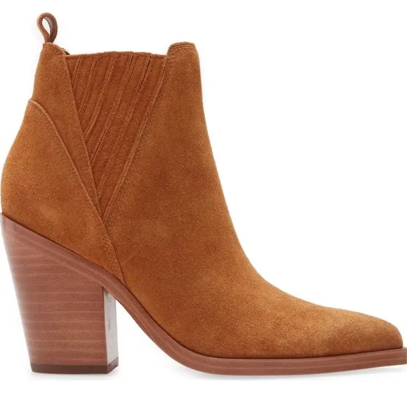 Marc Fisher Gadri Pointed Rust Colored Toe Bootie Rhum SuedeSize 12 NWOT