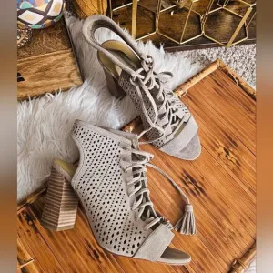 Marc Fisher Satire Lace Up Suede Leather Sandal.