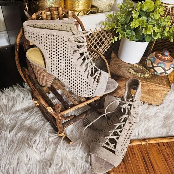 Marc Fisher Satire Lace Up Suede Leather Sandal.