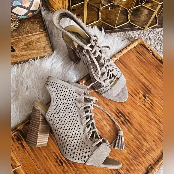Marc Fisher Satire Lace Up Suede Leather Sandal.