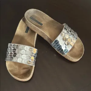 Marc Jacob’s Silver Slide Sandals