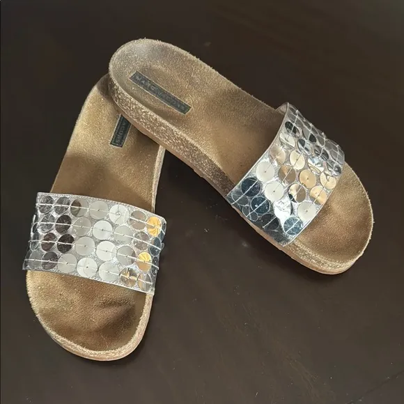 Marc Jacob’s Silver Slide Sandals