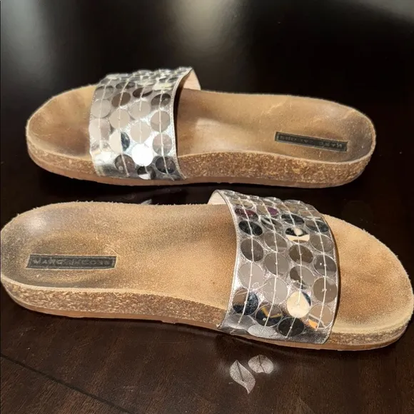 Marc Jacob’s Silver Slide Sandals
