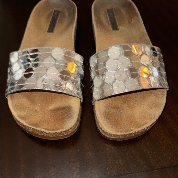 Marc Jacob’s Silver Slide Sandals