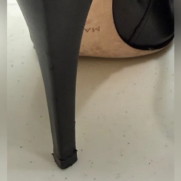 Marciano Ankle Boots Size 9 Black Leather Heels Stiletto Zipper Closure