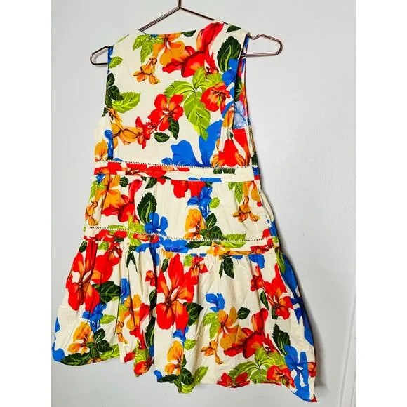 MARISSA WEBB x RTR Multicolor Floral Shift Sleeveless Tiered Mini Dress Size 0