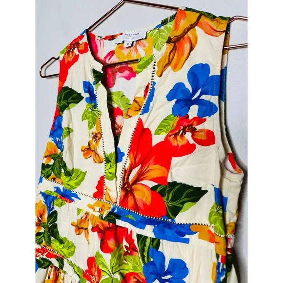MARISSA WEBB x RTR Multicolor Floral Shift Sleeveless Tiered Mini Dress Size 0