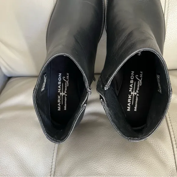 Mark Nason SN 68914 Men's Ankle Boots Sz 8 Black Leather Memory Foam Lux Classic