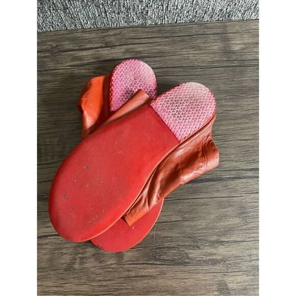 Marsell Womens Size 6.5 Arsell Leather Sandals Flip Flops Coral Orange Flats