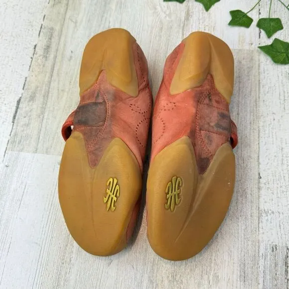 MARY JANE ROYAL ELASTIC RUST ASYMMETRICAL FLATS SHOES SIZE 7.5.