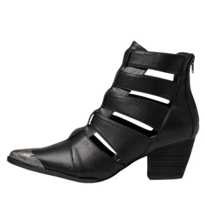Matiesse Bianca Black Strappy Ankle Boots...size 9.5