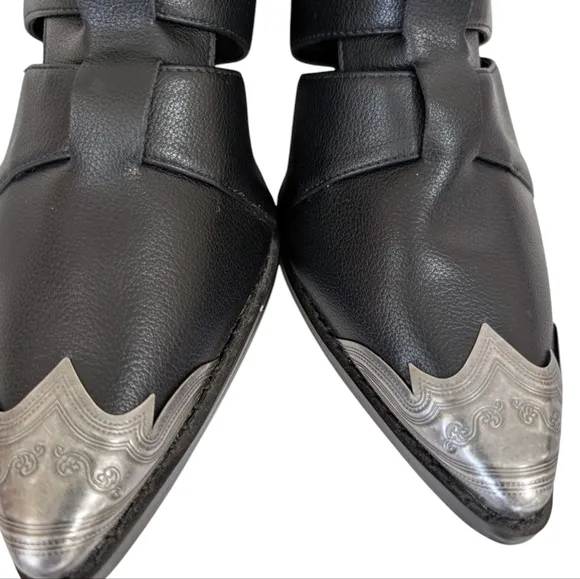 Matiesse Bianca Black Strappy Ankle Boots...size 9.5