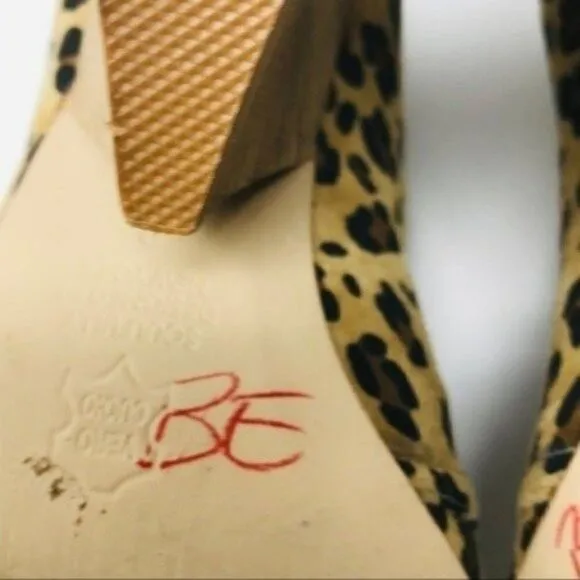 Matt Bernson Special project womans Cheetah Ankle Heeled Boot Lace up 8 BoxK