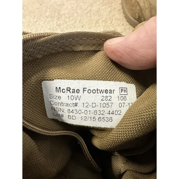 McRae Coyote Brown Army Combat Boot Temperate Weather ACB (TW) GORE-TEX Size 10W