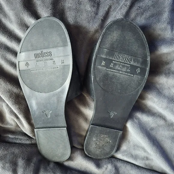 Melissa X Hello Kitty Black Slide Sandals SZ 7