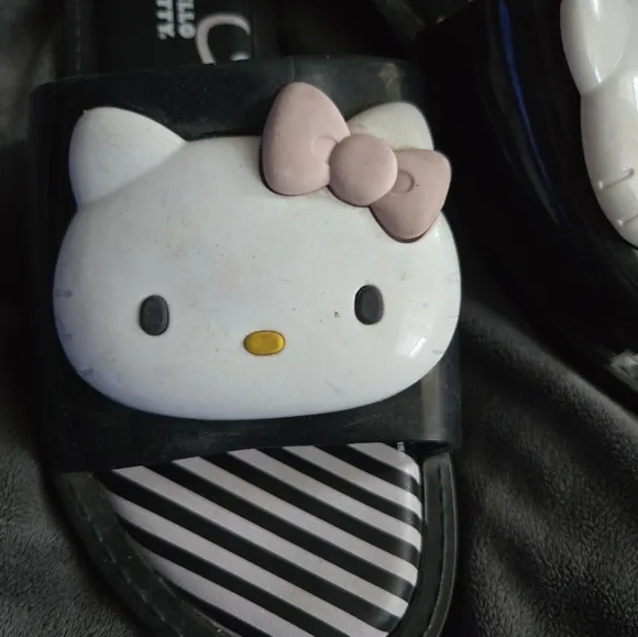 Melissa X Hello Kitty Black Slide Sandals SZ 7