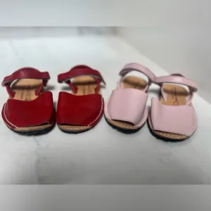 Menorquinas Stylish Kids Sandals - Red and Pink