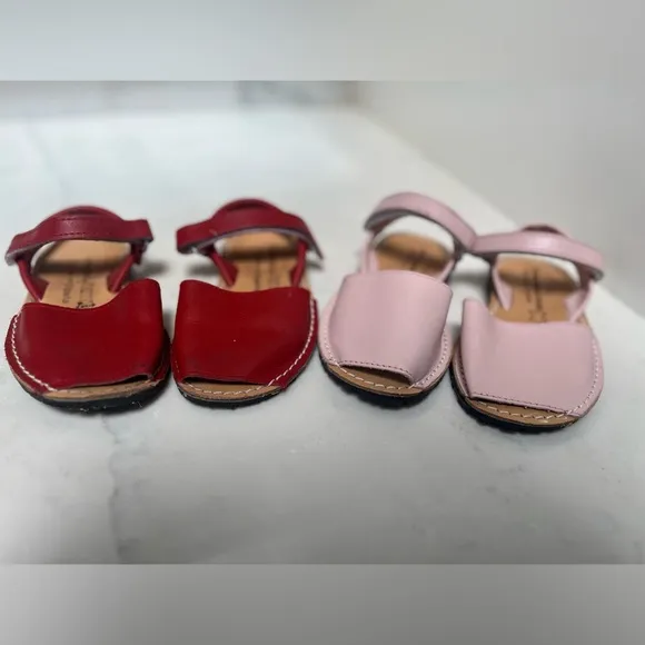 Menorquinas Stylish Kids Sandals - Red and Pink