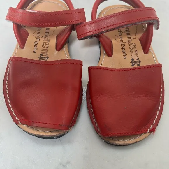 Menorquinas Stylish Kids Sandals - Red and Pink