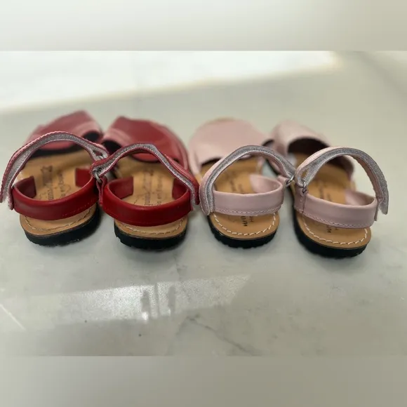 Menorquinas Stylish Kids Sandals - Red and Pink